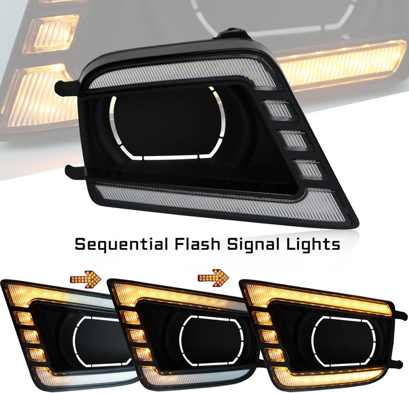 GEEGEETOP Switchback White/Amber LED Front fog light Daytime Running Lamp Amber Sequential Turn Signal light Feature Compatible with Toyota Tacoma 2012-2015 Replacement Bumper Kit - Image 2